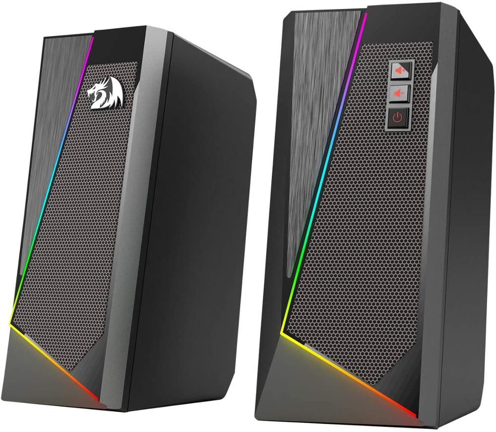 Redragon GS520 Anvil Desktop Speaker , 2.0 Channel PC Computer Stereo Speaker Enhanced Bass ,USB Powered  3.5mm Cable