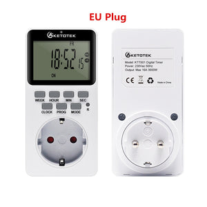 Electronic Digital Timer Socket EU/UK/US/FR Plug Outlet Programmable Timing Socket Control 220V Timer Switch Socket for Kitchen