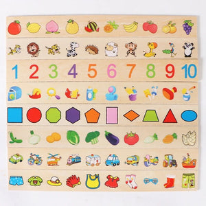Kids Montessori Sorting Box Learning Fruit Digital Vehicle Shape Cognition Classified Toys Wooden Cards Puzzles Early Education