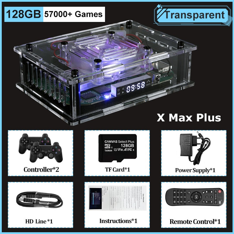 Super Console X Max Plus Dual System Wifi 8K HD Retro TV Video Game Player S905X3 CPU 65000+ Games 60+ Emulator  For PS1/PSP/N64