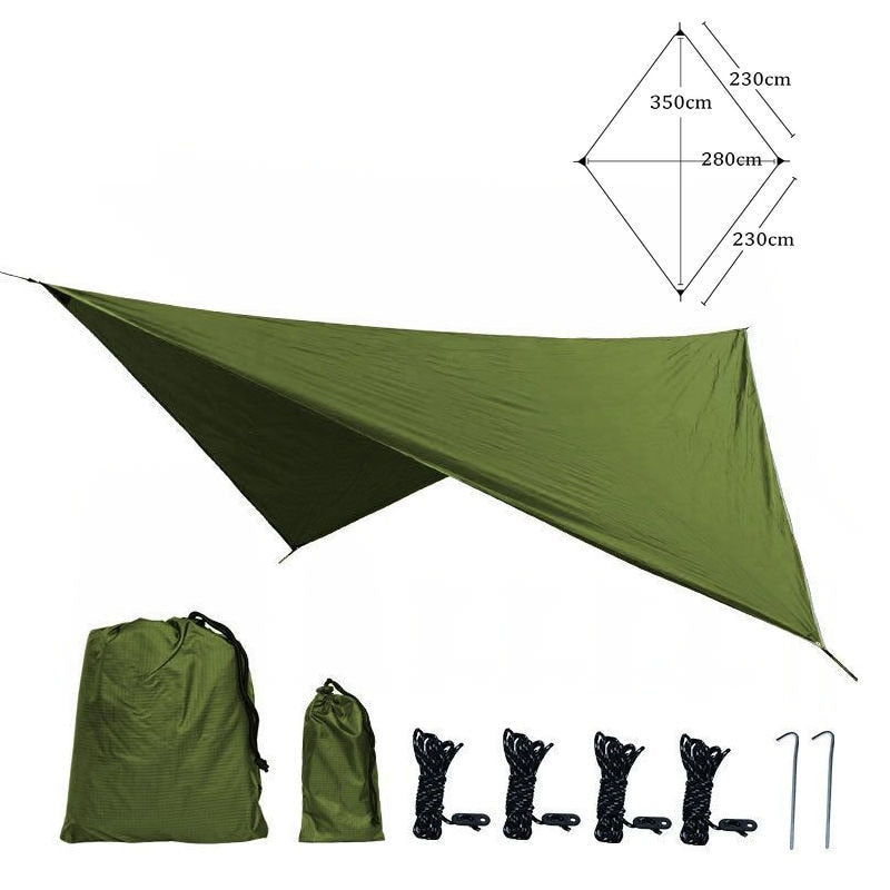 210T Waterproof Tarp Tent Shade Outdoor Camping Hammock Rain Fly UV Garden Awning Canopy Sunshade Ultralight Rhombus/Hexagonal