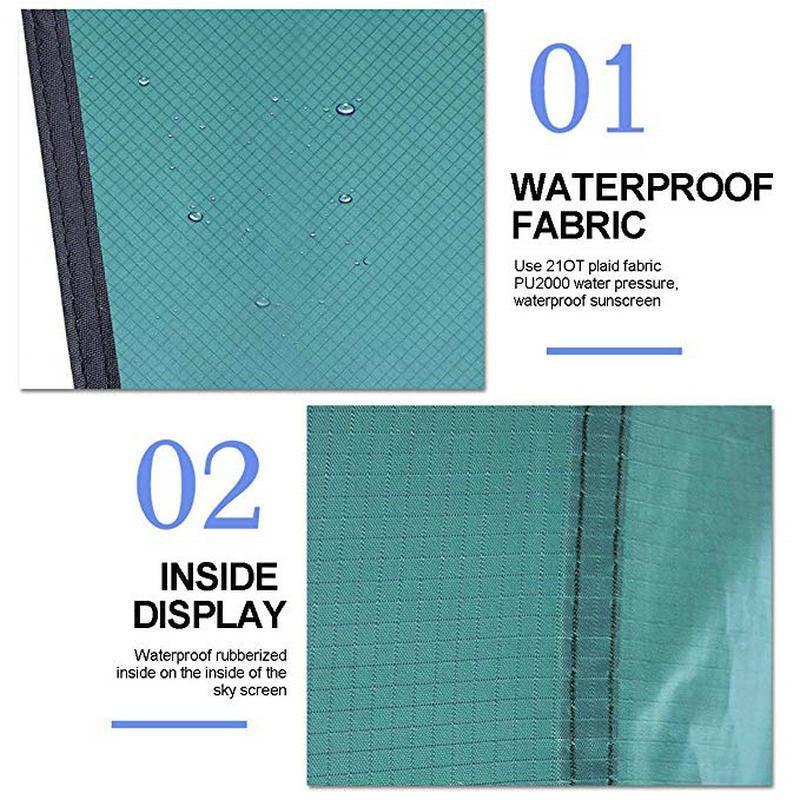 210T Waterproof Tarp Tent Shade Outdoor Camping Hammock Rain Fly UV Garden Awning Canopy Sunshade Ultralight Rhombus/Hexagonal