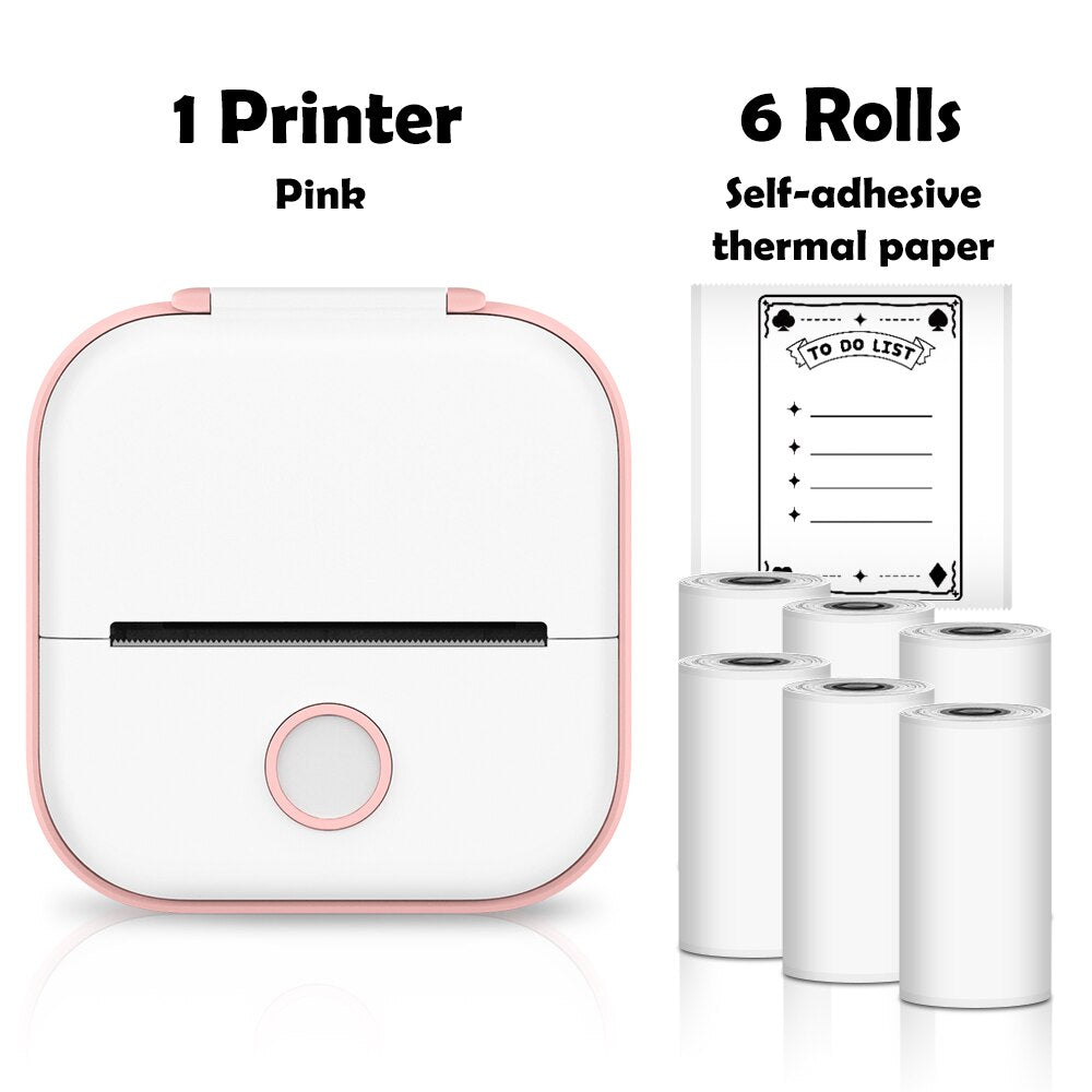 Phomemo T02 Portable Mini Wireless Thermal Pocket Printer Self-adhesive Stickers Use for DIY,Journal Sticker impresora portátil
