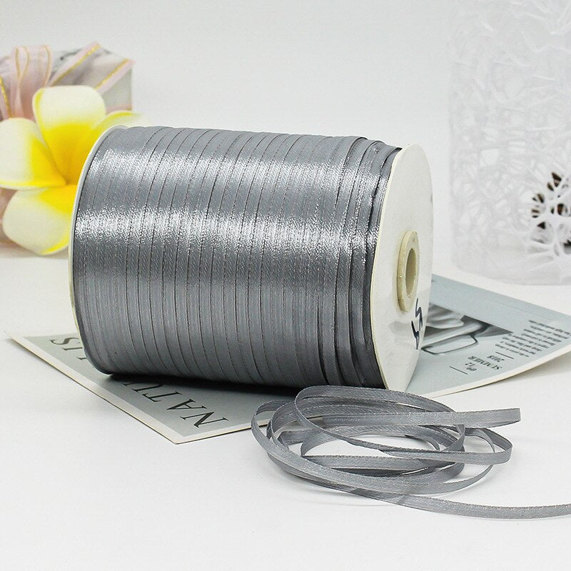 800Meters/Roll 3mm Width Polyester Ribbon Chrismas Wedding Home Decoration Gift Wrap Ribbons Handmade Tie balloon rope ribbon