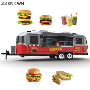 8M Length Custom Airstream Cart Concession Mobile Food Truck Ice Cream Mobile Trailers Catering Truck For Sale
