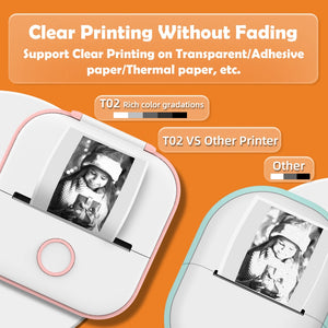 Phomemo T02 Mini Portable Printer Thermal Printing 53mm Sticker Wireless Inkless Mini Pocket Printer Self-adhesive Label Printer
