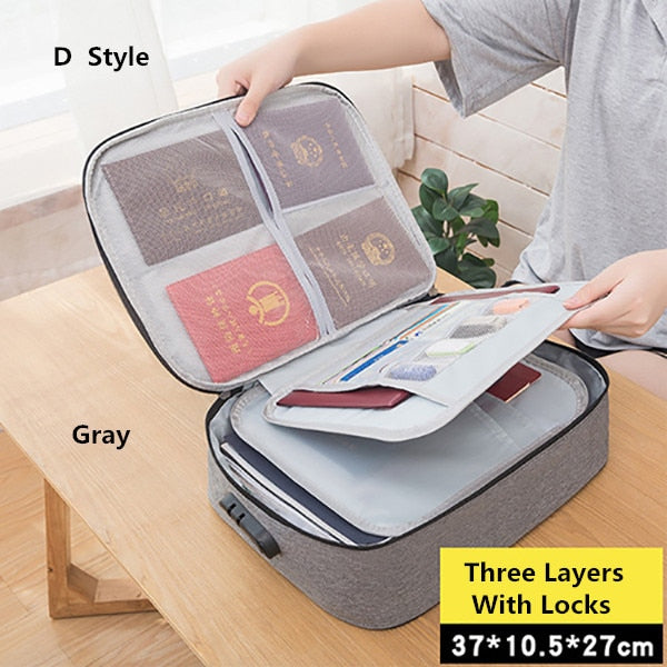 Document Bag Large Capacity Travel Passport Wallet Card Organizer Men&#39;s Business Waterproof Storage Pack Home Accessories Item