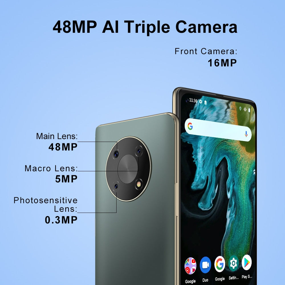 Cubot MAX 3 Smartphone 6.95" Ultra Large Full Screen 5000mAh 64GB ROM Mobile Phone 48MP Triple Camera Celular NFC Android 11 OTG